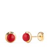 Boucles d'Oreilles Or 18 Carats 750/000 Jaune Bord Sculpté - Corail - vue V1