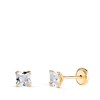 Boucles d'Oreilles Or 18 Carats 750/000 Jaune Carré Zirconium - vue V1