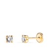 Boucles d'Oreilles Or 18 Carats 750/000 Jaune Zirconium - vue V1