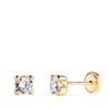 Boucles d'Oreilles Or 18 Carats 750/000 Jaune Zirconium - vue V1