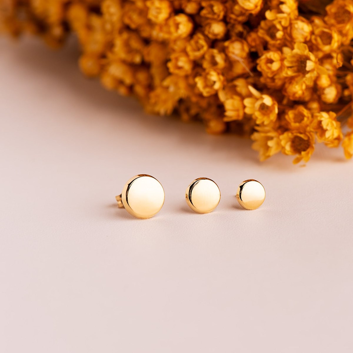 Boucles d'Oreilles Or 18 Carats 750/000 Jaune Ronde - vue 3