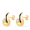 Boucles d'Oreilles Or 18 Carats 750/000 Jaune Goutte - Zirconium - vue V1