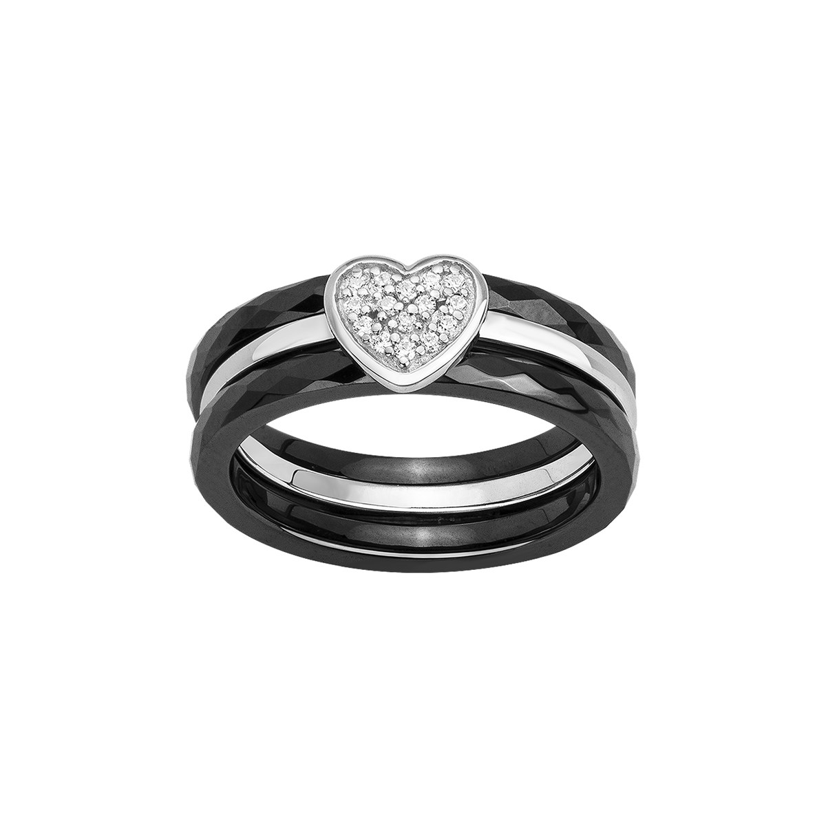 Bague Harper en Argent avec oxyde de zirconium blanc