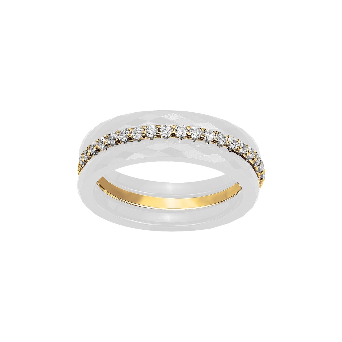 Bague  Mila en Plaqué Or avec oxyde de zirconium blanc