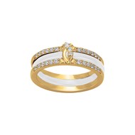 Bague Zita en Plaqué Or avec oxyde de zirconium blanc