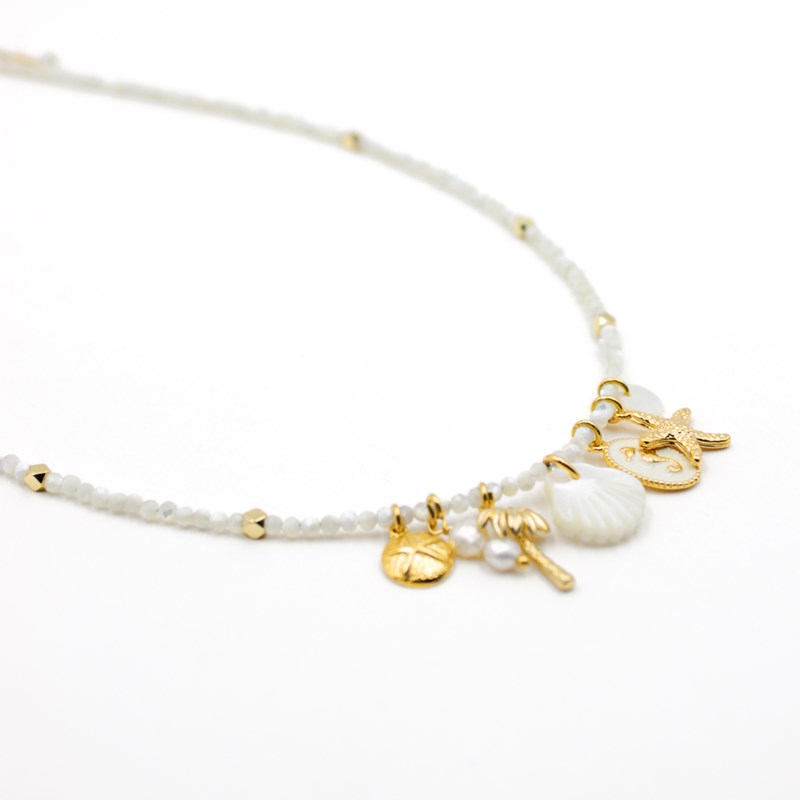 Collier perles grigris - EVE