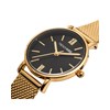 Charlotte - Montre femme - Analogique 3 aiguilles - Boitier de forme ronde en métal - Cadran noir - vue V2