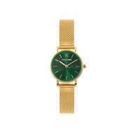 Charlotte - Montre femme - Analogique 3 aiguilles - Boitier de forme ronde en métal - Cadran vert
