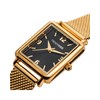 Lydie - Montre femme - Analogique 3 aiguilles - Boitier de forme carrée en métal - Cadran noir - vue V2