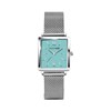 Lydie - Montre femme - Analogique 3 aiguilles - Boitier de forme carrée en métal - Cadran turquoise - vue V1