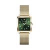 Lydie - Montre femme - Analogique 3 aiguilles - Boitier de forme carrée en métal - Cadran vert - vue V1
