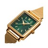 Lydie - Montre femme - Analogique 3 aiguilles - Boitier de forme carrée en métal - Cadran vert - vue V2
