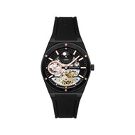 Drake Dual Time Automatic - Montre homme - Mouvement automatique squelette avec fonction 24H - Boitier noir