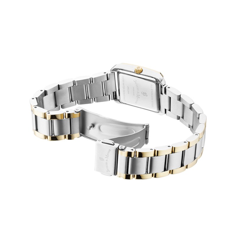 Montre femme - Mouvement quartz suisse 2 aiguilles - Bracelet argent or - vue 3