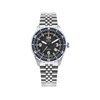 Montre homme - Mouvement Suisse Ronda GMT avec 3 aiguilles et date - Bracelet argent - vue V1