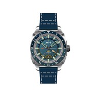 HAWKER HUNTER ATLAS GMT AUTOMATIC - Mouvement automatique japonais 24H - Bracelet bleu