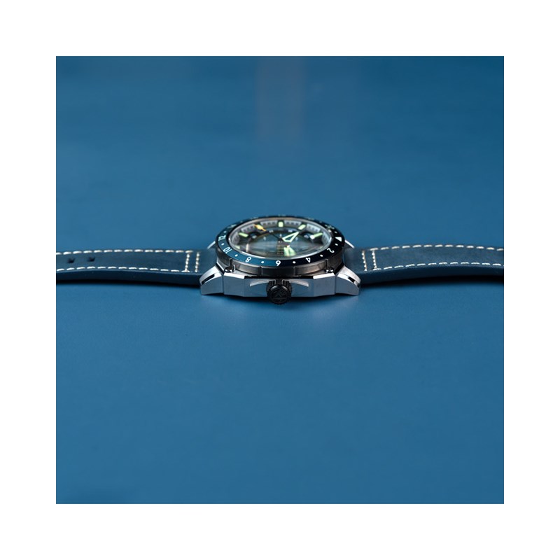 HAWKER HUNTER ATLAS GMT AUTOMATIC - Mouvement automatique japonais 24H - Bracelet bleu - vue 5