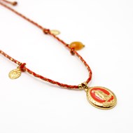 Collier cordon madone orange - CARLA