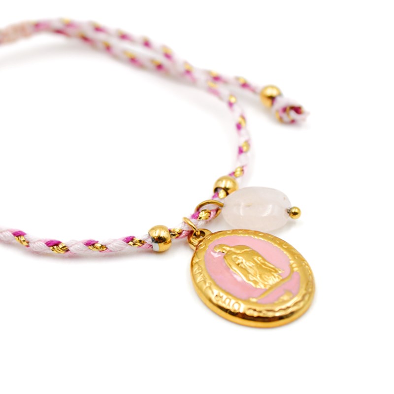 Bracelet cordon madone rose - CARLA