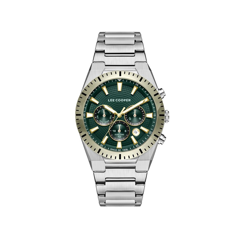 CALLUM - Montre Homme - Analogique Mouvement Multifonction - Boitier rond en métal - Bracelet en métal - Cadran vert