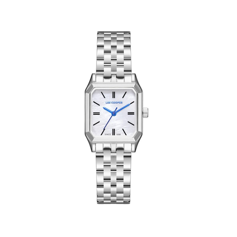 ANNE - Montre Femme - Analogique Mouvement 3 aiguilles - Boitier rectangulaire en métal - Bracelet en métal - Cadran blanc