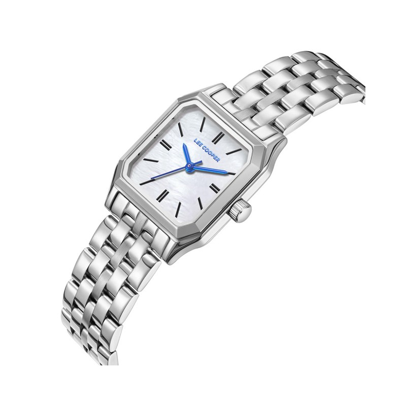 ANNE - Montre Femme - Analogique Mouvement 3 aiguilles - Boitier rectangulaire en métal - Bracelet en métal - Cadran blanc - vue 2