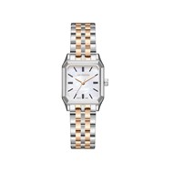 ANNE - Montre Femme - Analogique Mouvement 3 aiguilles - Boitier rectangulaire en métal - Bracelet en métal - Cadran blanc