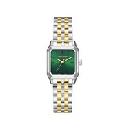 ANNE - Montre Femme - Analogique Mouvement 3 aiguilles - Boitier rectangulaire en métal - Bracelet en métal - Cadran vert