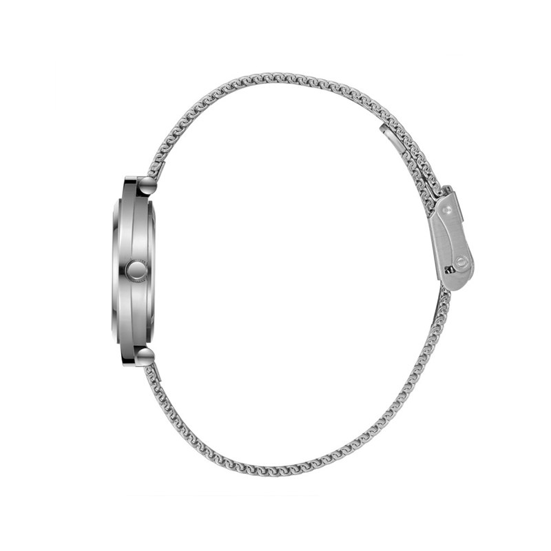 CHLOE - Montre Femme - Analogique Mouvement 3 aiguilles - Boitier rond en métal - Bracelet en mailles milanaises argent - vue 3