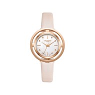 JENNIFER - Montre Femme - Analogique Mouvement 3 aiguilles - Boitier rond en métal - Bracelet en cuir rose