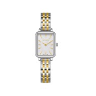 JESSICA - Montre Femme - Analogique Mouvement 2 aiguilles - Boitier rectangulaire en métal - Bracelet en métal bicolore