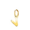 Pendentif Or 18 Carats 750 Jaune - Initiale Lettre 'V' - Chaine Offerte - vue V1