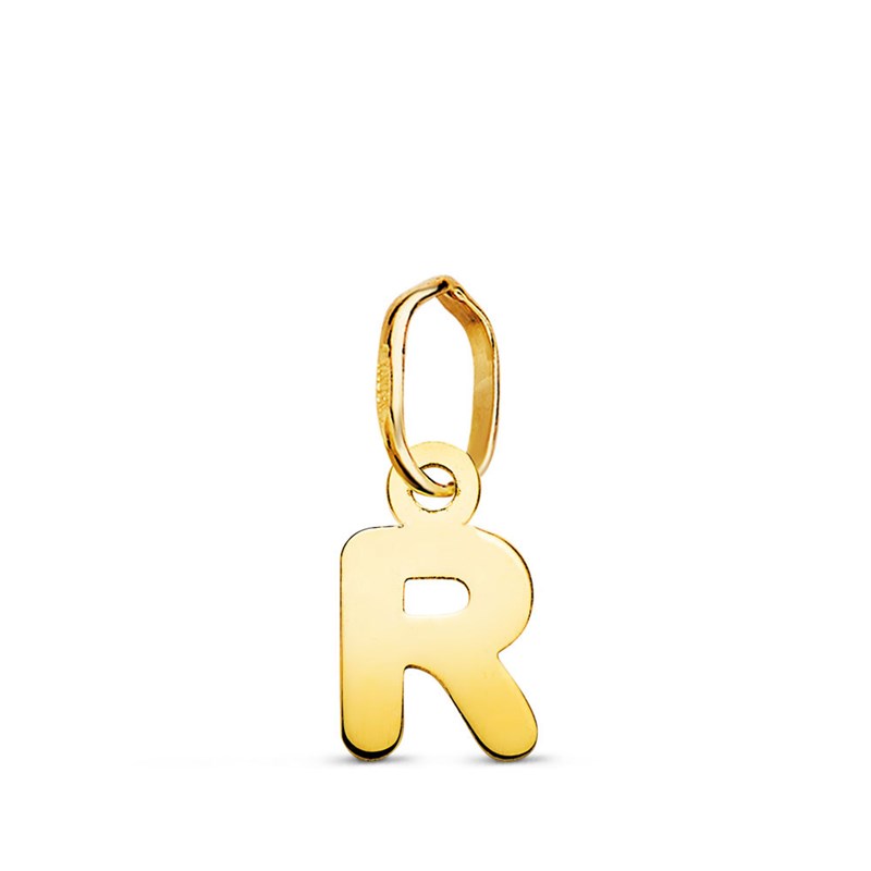 Pendentif Or 18 Carats 750 Jaune - Initiale Lettre 'R' - Chaine Offerte