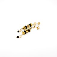 Boucles d'oreilles tige heishi Onyx noir - JANE