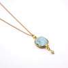 Collier pierres Larimar - CATHY - vue V1