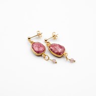 Boucles d'oreilles pierres Rhodonite - CATHY