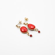 Boucles d'oreilles pierres Corail - CATHY