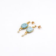 Boucles d'oreilles pierres Larimar - CATHY