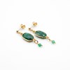 Boucles d'oreilles pierres Onyx vert - CATHY - vue V1