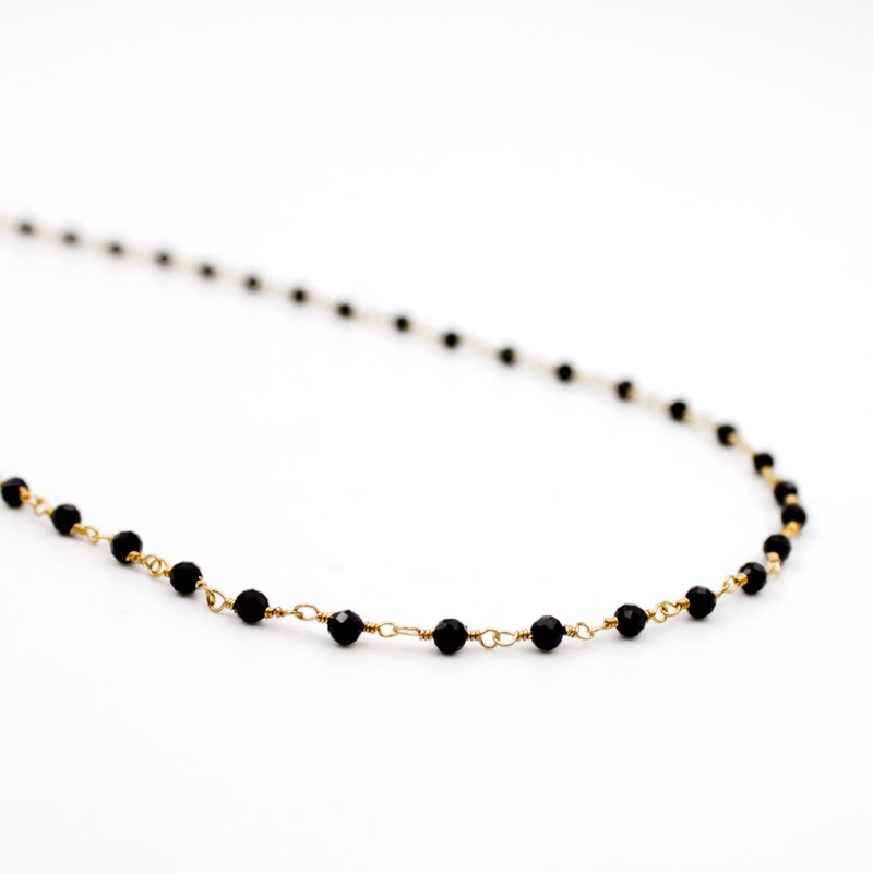 Collier perles Onyx noir - CAROLE