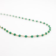 Collier perles Onyx vert - CAROLE