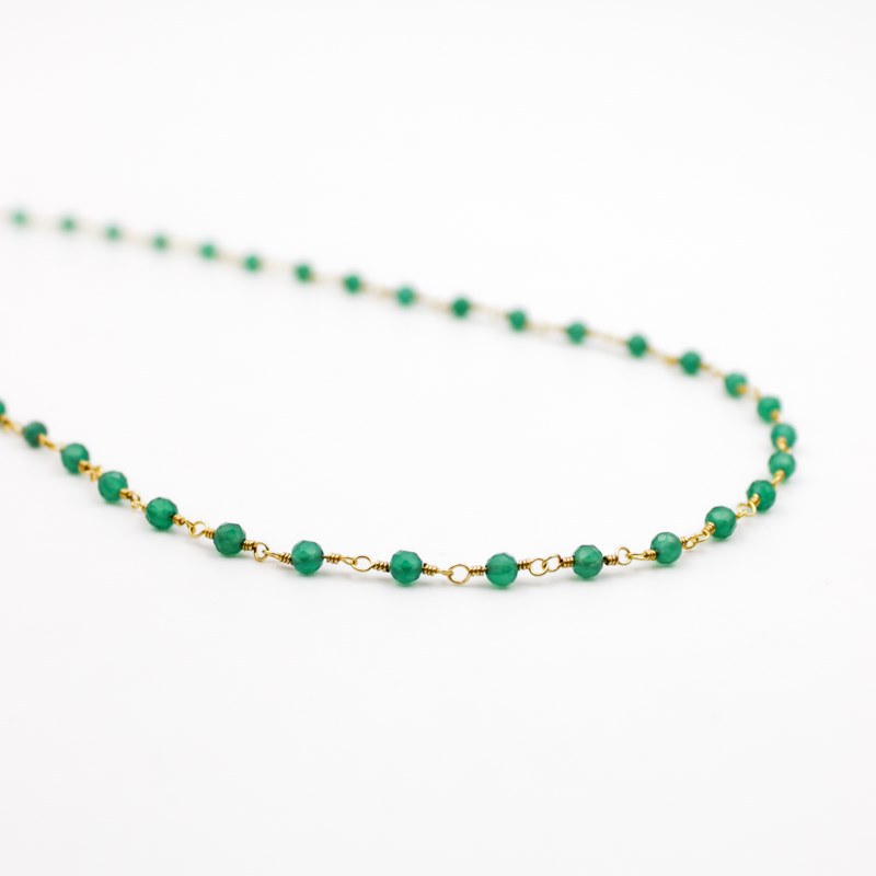 Collier perles Onyx vert - CAROLE