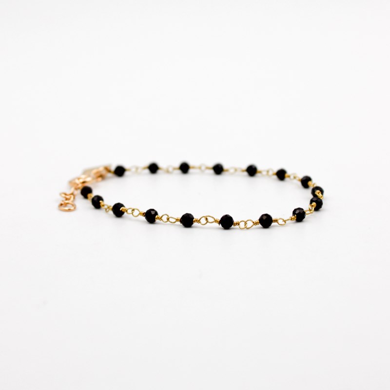 Bracelet perles Onyx noir - CAROLE