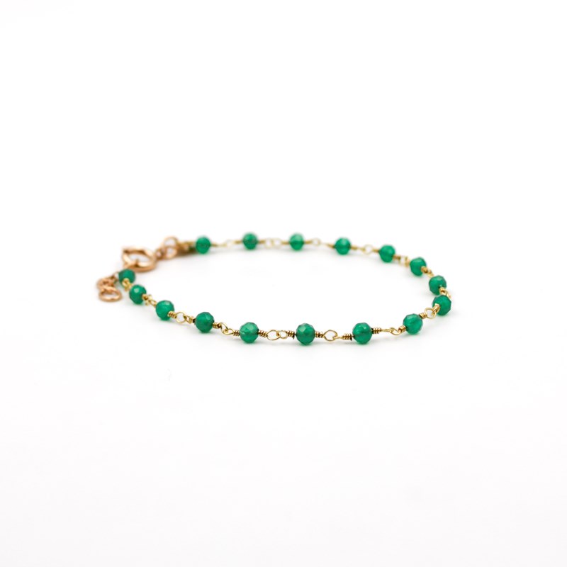 Bracelet perles Onyx vert - CAROLE