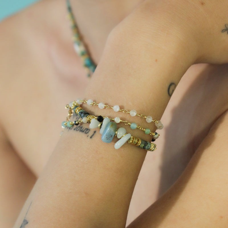 Bracelet perles Amazonite - CAROLE - vue 2