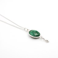 Collier pierres Onyx vert - CATHY ARGENT