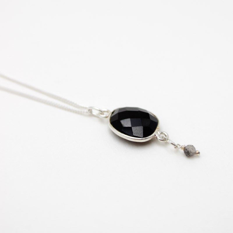 Collier pierres Onyx noir - CATHY ARGENT