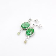 Boucles d'oreilles pierres Chrysoprase - CATHY ARGENT