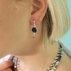 Boucles d'oreilles pierres Calcédoine rose - CATHY ARGENT - vue V2