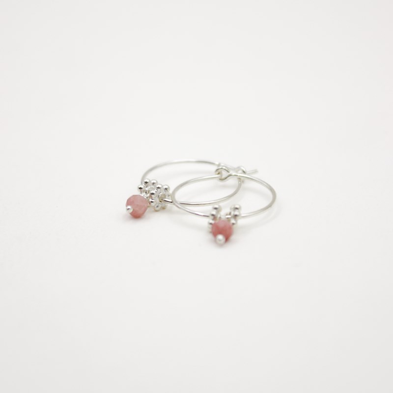 Créoles perles Rhodonite - CAROLE ARGENT